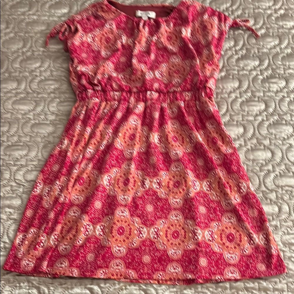 Girls' Red Patterned Dress